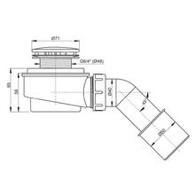 Сифон для душевого поддона AlcaPlast A471CR-60 низкий