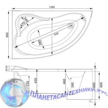 Акриловая ванна Aquanet Atlanta 150x90 L