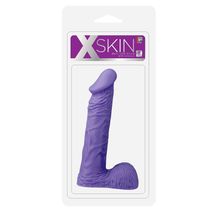 Dream Toys Фиолетовый фаллоимитатор с мошонкой XSKIN 8 PVC DONG - 20,3 см. (фиолетовый)