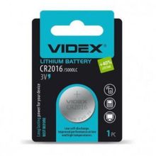 Батарейка CR2016 Videx, 1 шт, блистер