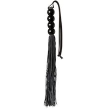 Blush Novelties Чёрная мини-плеть из силикона с акриловой рукоятью SILICONE FLOGGER WHIP - 35 см. (черный)