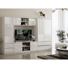 Шкаф 2х ств с ящиками Челси, 902х514х1796, Белый глянец Белый