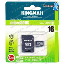 Карта памят 16 Gb Kingmax MicroSD (Class10) с SD адаптером