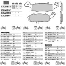 BREMBO Колодки тормозные передние правые для Kawasaki ER-6n   ER-6f   Versys650 &#039;06-14 BREMBO 07KA18SA