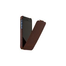 Кожаный чехол Borofone General Flip Leather Coffe (Тёмно-коричневый цвет) для iPhone 5