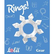 Lola toys Прозрачное эрекционное кольцо Rings Gear (прозрачный)