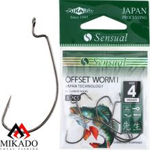 Офсетный крючок Mikado WORM 1 № 4 0   ( 5 шт.)