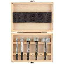 Набор ЗУБР "ЭКСПЕРТ" Сверла Форстнера по дереву, шестигранный хвостовик 1 4", 10,15,20,25,35мм, 5пред