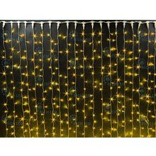 Rich LED RL-C2*9-T Y Уличный светодиодный Занавес 2x9 м, желтый, пост свечение, провод прозрачный