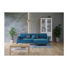 Алмаз. Любимый дом Хьюго Диван угловой трёхместный (синий)