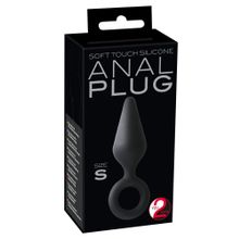  Чёрная анальная пробка Soft Touch Plug S - 12,1 см.