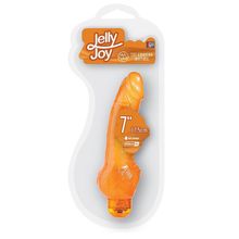 Dream Toys Оранжевый гелевый вибратор с широким основанием JELLY JOY 7INCH 10 RHYTHMS - 17,5 см. (оранжевый)