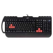 клавиатура A4Tech X7-G700, игровая, PS 2, black, черная