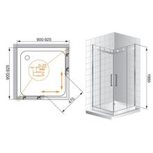 Душевой уголок Cezares Stylus A2 (90x90) прозрачное стекло