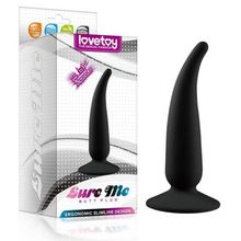 Lovetoy Изогнутый анальный стимулятор на широком основании - 12,2 см. (черный)