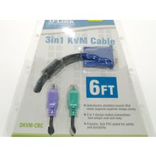 D-Link DKVM-CBC Cable Kit PS 2 1.8m for DKVM Products