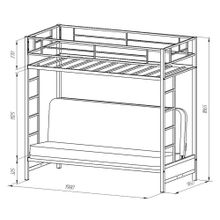 Двухъярусная кровать с диваном Мадлен