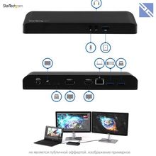 Разветвитель портов StarTech USB-C Dual-Monitor   4K Docking Station with Multi-Stream Transport & Power Delivery for Laptops  MST30C2DPPD