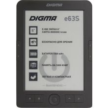 Электронная книга Digma E63S    D.Grey    (6", mono, 800x600, 4Gb, FB2   PDF   DJVU   RTF   CHM   EPUB   DOC   JPG   BMP, microSDHC, USB2.0)