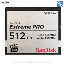 Карта памяти Sandisk 512GB Extreme PRO CFast 2.0 525 - 450MB s VPG-130  SDCFSP-512G