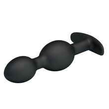 Чёрные анальные шарики из силикона - 12,5 см. (77391)