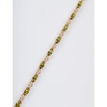 Браслет с перидотом "1 кабошон 1 циркон"