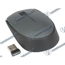 Оптическая мышь Logitech "M170" 910-004642, беспров., 2кн.+скр., серо-черный (USB) (ret) [132058]