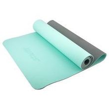 Коврик для йоги STARFIT FM-201 TPE 173x61x0,6 см, мятный серый