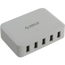 Orico    DCAP-5S (-V1-EU)-WH (-PRO)    Зарядное устройство USB (Вх. AC100-240V, Вых. DC5V, 5xUSB 2.4A)