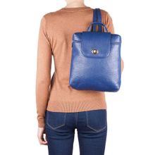 Кожаный рюкзак Жасмин синий