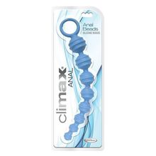 Topco Sales Синяя анальная цепочка Climax Anal Anal Beads Silicone Ridges - 32,6 см. (синий)