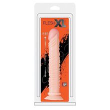 Dream Toys Реалистичный фаллоимитатор с рёбрышками и присоской FLESHXL - 28 см. (телесный)