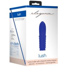 Синяя вибропуля Turbo Rechargeable Bullet Lush - 9,8 см.