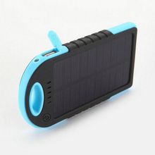 Аккумулятор На Солнечных Батареях Power Bank Solar Charger 5000 Mah Голубой