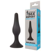 Чёрная анальная втулка Sex Expert - 10 см. Черный
