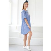 Свободное платье с удлиненной спинкой - Malibu | голубая полоска