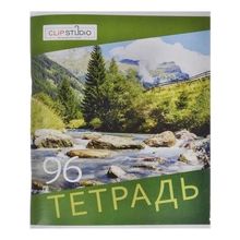 Тетрадь общая, 96 листов, в клетку, блок №2, обложка - картон, скрепка