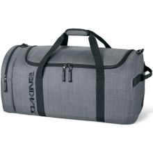 Серая большая сумка для мужчин DAKINE EQ BAG 74L CARBON с одним большим отделением и дополнительным карманом сбоку
