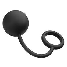 Эрекционное кольцо с анальным шариком Черный