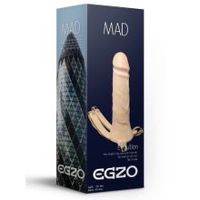 EGZO Полый поясной фаллоимитатор MAD - 18,5 см. (телесный)