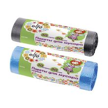 Пакеты для мусора 30л*50шт серые Elfe Р 92707