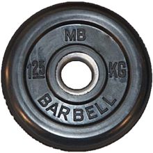 Диск обрезиненный черный MB Barbell d-26mm 1,25кг