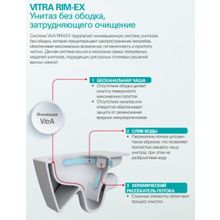 Унитаз напольный Vitra Zentrum Rim-Ex (9824B003-7207) с микролифтом