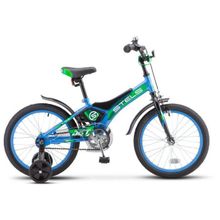 Детский велосипед STELS Jet 18 Z010 голубой зеленый 10" рама