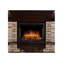 Портал Firelight Forte Wood 25U (угловой) камень коричневый, шпон темный дуб