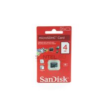 SDSDQM-004GB-B35, micro SD 4GB без адаптера class4, SanDisk