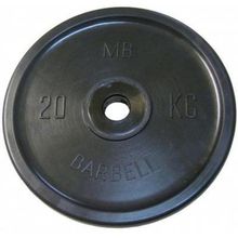 Диск обрезиненный черный Евро-классик Barbell 20кг