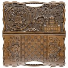 Нарды резные "Россия" с ручкой 60