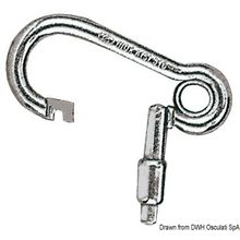 Osculati SS carabiner hook w outer opening 80 mm, 09.287.08