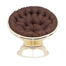 Мебельимпекс Кресло вращающееся Папасан с подушкой Дуб шампань   шоколад ID - 307199